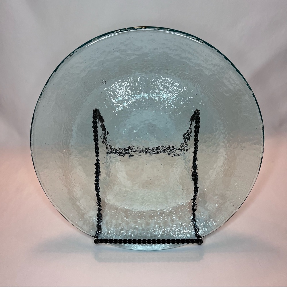 Authentic Fire & Light Recycled Glass Dinner Plate Aqua 11 inches Art
